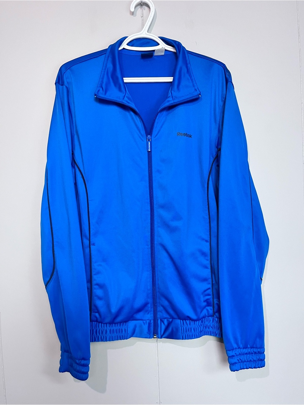 Reebok Blue Track Jacket Full Zip Athletic Running Workout Size L